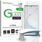 amFilm Ultra Glass Screen Protector for Samsung Galaxy Note 10 Plus, UV Gel Application, Compatible with UltraSonic FingerPrint Scanner for Galaxy Note 10 Plus(2019), Tempered Glass, 2 Pack