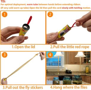 Torchtree Fly Trap Indoor Set – 18 Fly Paper Strips for Home Use