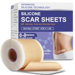 Silicone Scar Sheets, Advanced Medical Silicone Scar Tape(1.6"x 60"Roll-1.5M), Professional Grade Scar Removal Strip for Surgery, Tummy, Mouth, Face, C Section, Burn, Keloid, Acne Scars etc