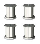 WSK Sofa Furniture Leg 4" Height / 50 MM Round Stainless Steel Glossy Finish Round Model Sofa Leg Pack of 4 Pcs SL1108H4-004