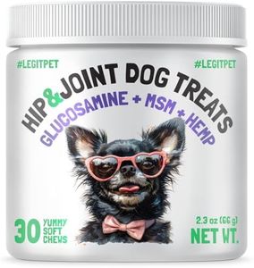 LEGITPET Hemp Hip & Joint Supplement for Dogs Soft Chews Made in USA Functional Glucosamine for Dogs Chondroitin MSM Turmeric Hemp Seed Oil Natural Pain Relief Mobility Advanced Joint 30 Treats