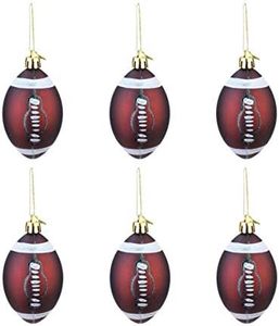 STOBOK 6 Pieces Christmas Sports Ball Ornament, Christmas Tree Hanging Baubles, Holiday Party Decor, Sports Fans Gift (Rugby)