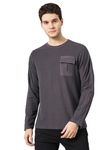 Celio Men Grey Solid Regular Fit Fashion Cotton Textured Tshirt (8905550129091, Grey, M)