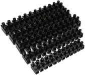 Schneider Electric Thorsman IMT220825 Terminal Blocks, Black Set Of 5, Electrical Connector Blocks, 5A, 10A, 15A, 30A, 12 Way Electrical Connector Strips