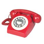 Corded Retro Phone, TelPal Red 80's Classic Telephone/Landline Phone/Wired Antique Telephone for Home/Office/Hotel
