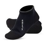 XUKER Water Shoes 3mm Men Women, Neoprene Sand Proof Volleyball Soccer Socks Anti Slip Wetsuit Booties for Diving Swimming Surfing Snorkeling Fishing Wading Kayaking Hiking, Flatlock Low Cut