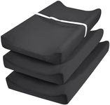 david's Kids 3 Pack Changing Pad Cover Set, Ultra Soft Breathable Cozy Microfiber Diaper Change Table Sheets for Baby Girls, Fit Most Changing Pads, Black