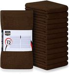 Utopia Towels Kitchen Bar Mops Towels, Pack of 12 Towels - 16 x 19 Inches, 100% Cotton Super Absorbent Bar Towels (Brown)