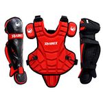 PHINIX Catcher Chest Protector and Leg Guards,Recommended for ages 6-9 (Red)