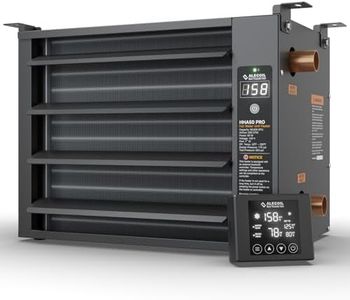 ALECOIL 50,000 BTU Hydronic Hanging Unit Heater with Remote Control - Water to Air Heat Exchanger for Garage and Outdoor Wood Furnace - HHA50-Pro, Black