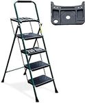 HBTower 4 Step Ladder with Tool Pla