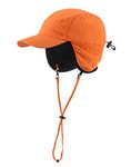 Home Prefer Waterproof Men's Winter Hats Warm Fleece Lined Earflaps Baseball Cap, Orange