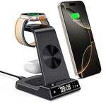 leChivée Wireless Charger for Apple Devices, 3 in 1 Wireless Charging Station Dock for iPhone 16 Pro Max/16 Pro/16/15/14/13, Apple Watch Charger for iWatch Ulltra 2/9/8/7/SE/6/5/4/3, AirPods Pro/4/3