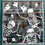 OTMVicor Vicor 10 sheets Reusable Halloween Party decoration,76pcs Halloween Window stickers,Skeleton and Ghost Window Decals for Halloween Party Decoration