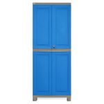 Nilkamal Freedom Big (FB1) Compact Plastic Cabinet for Storage | Space & Clothes Organizer | Shelves | Cupboard | Almari | Wardrobe | Living Room | Adult & Kids | for Home Kitchen & Office Blue & Grey