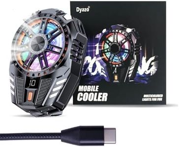 Dyazo Mobile Cooler | Phone Cooling Fan | Gaming cooler pad | For super-fast Refrigeration Chip & Temperature Display Compatible for Android & iPhones | Black