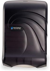 San Jamar Ultrafold Plastic Paper Towel Dispenser for Bathroom, Black