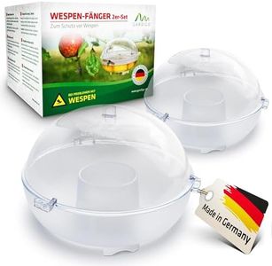 Gardigo Wespenfalle - 2er Set | Wespen Abwehr mit 13cm Durchmesser | Made in Germany | Insektenfänger aus Kunststoff zum Aufhängen oder Hinstellen | Fliegenfalle, Fruchtfliegenfalle, Wespenabwehr