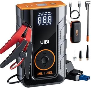 Jump Starter with Air Compressor, UIBI X3 1500A Car Battery Jumper Starter Portable with 150PSI Digital Tire Inflator, 12V Jump Box Booster(7.5 Gas/5.5L Diesel), Power Bank with Type-C PD45W, Lights