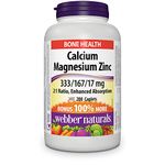 Webber Naturals Calcium with Magnesium and Zinc, 200 Caplets, Enhanced Absorption, Helps Support Bones and Teeth, Vegan