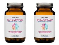 Synaptaid Advanced Brain Support Supplement to Assist Cognitive Function Vegan 60 Capsules (Twin Pack)
