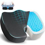 EcoNour Coccyx Cushion | Memory Foam Pain Relief Cushion for Back Support | Sciatica Tailbone Pain Relief | Anti-Slip Gel Orthopaedic Ergonomic Cushions for Office Chair (Seat Cushion with Gel)