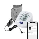 Omron HEM 7143T1A Digital Bluetooth Blood Pressure Monitor with Cuff Wrapping Guide & Intellisense Technology For Most Accurate Measurement (Adapter Included)