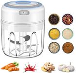 Mini food processor,electric mini garlic chopper,mini chopper food processor for chop Vegetable Pepper Onion Garlic ginger spice meat Baby Food,Perfect kitchen tools,250ML,USB Charging.(3.42 * 3.8in)…