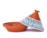 Kamsah Hand Made and Hand Painted Tagine Pot, Moroccan Ceramic Pots for Cooking and Stew Casserole Slow Cooker (Large, Turquoise)