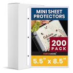 Office Werks Heavyweight Clear Mini Sheet Protectors Holds 5.5 x 8.5 Inches Sheets, Fits a 3-Ring Binder, Crystal Clear and Acid-Free with Reinforced Holes, Top Loading (200 Pack)