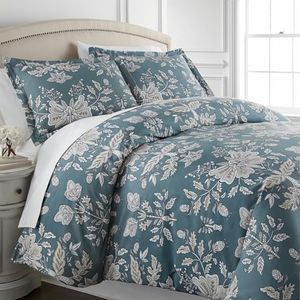 Southshore Fine Living, Inc. Vintage Garden Collection - Premium Quality, All-Season Down Alternative Easy Case, Over-Sized 3-Piece Comforter Set, King/California King, Blue