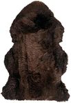 100% Genuine Sheepskin Lambskin Rug Wool Brown 90CM Fluffy