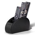 SONOROUS Premium Remote Control Holder - Luxury PU Leather TV Remote Holder with 5 Compartments - Modern Remote Caddy Organizer for Media Accessories & Office Supplies Storage - Black