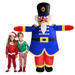 Christmas Inflatable Nutcracker Soldier Costume HalloweenBlow-up Costume for Adult/Halloween/Christmas Parade (Blue)