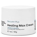 Recuren Plus Dermatitis Eczema Psoriasis Cream, Max Strength for Athletes Foot, Jock Itch, Urticaria, Rash, Rosacea, Acne, Ultimate Anti-Itch Solution 30g (1 Pack)