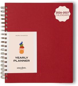 Anecdote Spiral Planner w/2026-2027 Calendar (8.5" x 10") | Start Anytime - 52 Weeks, Undated Planner Pages | To-Do List Organizer, Plan Your Success, Achieve Productivity Goals (Red)