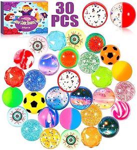 ENCOUN 30PCS Pelotas Saltarinas, 32mm Pelotas Saltarinas para Niños, Pelotas de Rebote, Colores Brillantes, Pelotas de Goma, Color Aleatorio, Relleno Piñatas de Cumpleaños Infantil