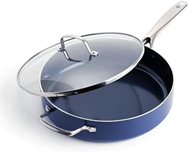 Blue Diamond Cookware 28 cm/4,3L Padella con Rivestimento Antiaderente in Ceramica Rinforzato con Diamante, Coperchio, Senza PFAS, Compatibile con l'induzione, Lavabile in Lavastoviglie e Forno, Blu