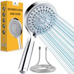 Magichome High Pressure Shower Head and Hose, 5 Spray Modes Shower Head with 1.5m Hose, Large Powerful Flow Handheld Showerhead for Low Water Pressure