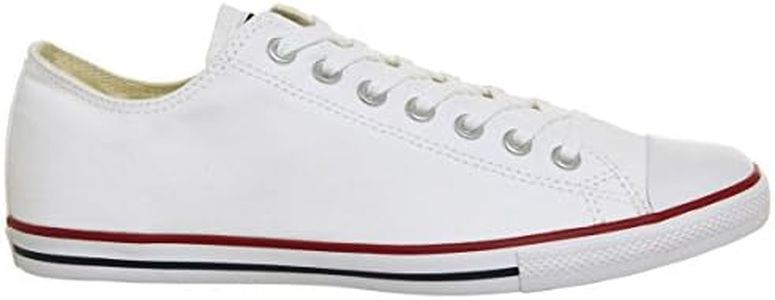 Converse Womens All Star Ox Canvas Toe Cap Fashion Sneakers White 8 Medium (B,M)