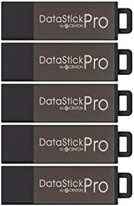 Centon Electronics DataStick Pro USB 2.0 Flash Drive, 64 GB, 5 USB Flash Drives, 5 Bulk Pack, Grey