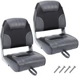 GAOMON 2 Pack Boat Seats Low Back,Boat Seats Stainless Steel Screws Included,Fold-Down Fishing Boat Chair with Thickened Sponge Padding and Hinge for Sightseeing Boat,Speedboat, Canoe(2 Seats)