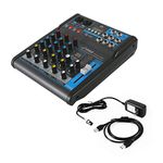 Pyle Professional Audio Mixer Sound Board Console System Interface 4 Channel Digital USB Bluetooth MP3 Computer Input 48V Phantom Power Stereo DJ Studio Streaming FX 16-Bit DSP processor - (PMXU43BT)