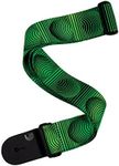 D'Addario Guitar Strap - Guitar Accessories - Electric Guitar Strap, Acoustic Guitar Strap, Acoustic Electric Guitar Strap & Bass Guitar Strap - Polyester - Optical Art Green Orbs