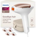 Philips Lumea 9000 Series IPL Hair Removal Device, Visible Permanent Laser Hair Reduction Done at Home, for Women & Men, SenseIQ Technology, 4 Attachments for Body, Face, Bikini & Underarms, BRI984/03