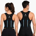 TOVIKI Posture Corrector Belt for Men & Women | Back Brace for Lower Back Pain Relief | Lumbar & Shoulder Support Straightener | Adjustable Orthopedic Back Belt Kamar Dard Belt (BLACK)