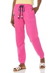 Monrow Women's Hb0662-supersoft Sweater Knit Sweat W/Stripe Cord Sweatpants, Rose Bud, XS (pack of 4)