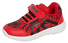 Marvel Spiderman Boys Trainers Kids Sports Shoes Kids Avengers Easy Fasten Running Skate Shoes Pumps Red 12 UK Child