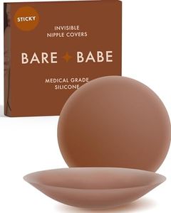 Bare Babe Reusable Silicone Nipple Covers - Waterproof, Nude, 4 Shades - Sticky Breast Stickers for Strapless Dress (Cocoa)