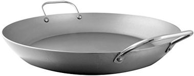Mauviel Made in France M'Steel Black Steel Paella Pan, 15.75"/40cm, Steel
